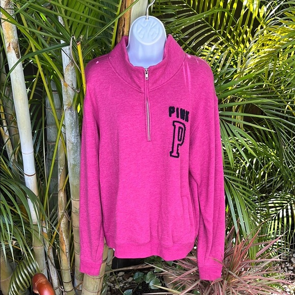 PINK Half Zip Sweatshirt size medium - Picture 1 of 6